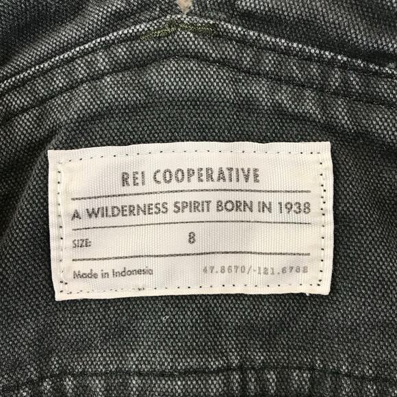 REI Co-op Bib Overalls Womens Size 8 Gray Trailsmith Double Knee Canvas Work - Picture 3 of 11
